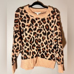 Time And Tru Cheetah Print Crew Neck Sweater Sz XL